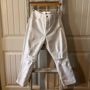 Ski-hi Straight Extra High Rise White Jeans